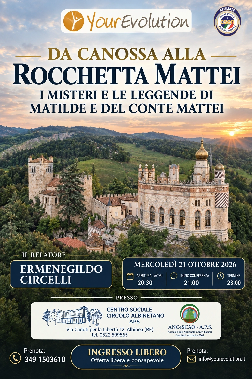 Da Canossa alla Rocchetta Mattei - I misteri e le leggende di Matilde e del conte Mattei